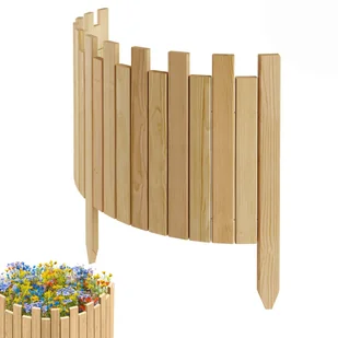 Floranica PŁOTEK OGRODOWY drewniany, elastyczny, obrzeże rabatek, palisada 100 x 40cm Naturalny - Ogrodzenia - miniaturka - grafika 1