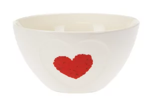 Miska VALENTIO biały/czerwony, 13x7 , porcelana - Miski i półmiski - miniaturka - grafika 1