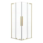 Kabiny prysznicowe - Kabina prysznicowa kwadratowa 90x90x200 cm złoto szczotkowane Pure Durasan - miniaturka - grafika 1