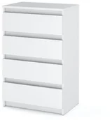 Komody - Komoda Biała Mat 4 Szuflady Nowoczesna Szafka Do Salonu 60cm Młodzieżowa - miniaturka - grafika 1
