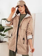 Kurtki damskie - Kurtka parka damska MEROY beżowa Dstreet TY4288-L - miniaturka - grafika 1