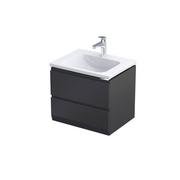 Szafki łazienkowe - Oristo Brylant szafka z umywalką wisząca 59x50x45 czarny mat OR36-SD2S-60-8-V3/UME-BE-60-92 | Darmowa dostawa - miniaturka - grafika 1