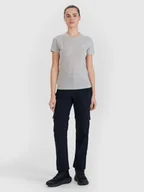 Odzież trekkingowa damska - Damskie spodnie trekkingowe 2w1 4F 4FWSS25TFTRF0798 - czarne - miniaturka - grafika 1