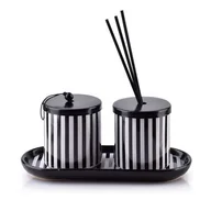 Zapachy do domu - Zestaw zapachowy świeca z dyfuzorem 23 x 9 x 9 cm biało-czarny - miniaturka - grafika 1