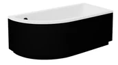 Wanny - Czarno-biała wanna narożna z obudową 140 cm Prawa Praktika Besco - miniaturka - grafika 1