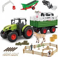 Samochody i pojazdy dla dzieci - FARMA DLA DZIECI TRAKTOR PRZYCZEPA MASZYNY ZWIERZĘTA DUŻY ZESTAW 1:24 - miniaturka - grafika 1