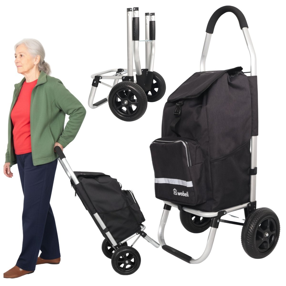 Wózek na zakupy torba zakupowa duży lekki wodoodporny kieszeń termo 45L