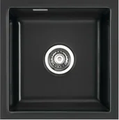 Zlewozmywaki - Zlewozmywak ceramiczny SYSTEMCERAM Mera 40 U Nero Korek automatyczny 5356 01 - miniaturka - grafika 1