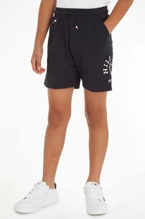 Spodnie i spodenki dla chłopców - Tommy Hilfiger szorty bawełniane dziecięce kolor czarny regulowana talia - grafika 1