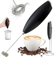 Spieniacze do mleka - Spieniacz do mleka kawy ręczny ubijacz mini mikser elektryczny ze stojakiem - miniaturka - grafika 1