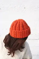 Czapki damskie - Czapka beanie wełna peruwiańska alpaka pomarańcz - miniaturka - grafika 1