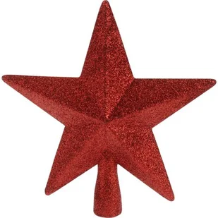 Bożonarodzeniowy szpic na choinkę gwiazda Oliveri czerwony, 19 x 5 cm - Ozdoby bożonarodzeniowe - miniaturka - grafika 1