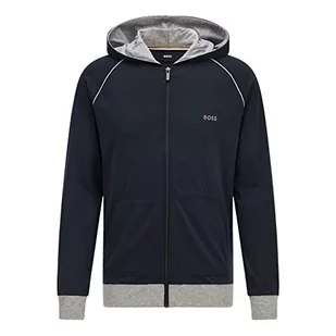 BOSS Męska kurtka Mix&Match H Stretch, bawełniana kurtka z kapturem z logo i lamówką, NIEBIESKI, M - Kurtki męskie - miniaturka - grafika 1