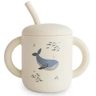 Kubki dla dzieci - Kubek silikonowy ze słomką Whales, Mushie - miniaturka - grafika 1