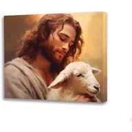 Ikony i obrazy sakralne - Obraz religijny na płótnie Jezus Dobry Pasterz - miniaturka - grafika 1