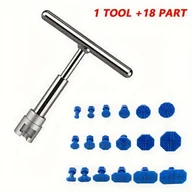 Inne - TEMU Zestaw do Naprawy Wgnieceń Samochodowych bez Malowania, 18 Części - Ręczne Narzędzie w Kształcie Litery T z Przekładkami do Łatwego Naprawy - miniaturka - grafika 1