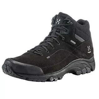 Buty trekkingowe męskie - Haglöfs Ridge Mid Gt męskie buty trekkingowe, do wędrówek pieszych, wodoszczelne, oddychające, amortyzujące, odporne na ścieranie, poręczne, czarny (True Black), 42 EU - grafika 1