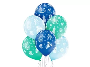 BELBALL Balony z nadrukiem na roczek - 12" - 6 szt. 5000219 - Baby shower i roczek - miniaturka - grafika 1
