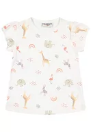 Koszulki dla dziewczynek - SALT AND PEPPER Dziewczęca koszulka dziewczęca S/S Animal AOP T-Shirt, biała, normalna, biały, 86 cm - miniaturka - grafika 1