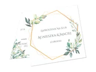 Kartki okolicznościowe i zaproszenia - Zaproszenie personalizowane na ślub z kopertą - 6 szt. - miniaturka - grafika 1