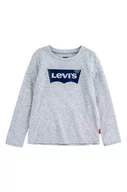 Bluzki dla dziewczynek - Levi's Longsleeve dziecięcy kolor szary - miniaturka - grafika 1