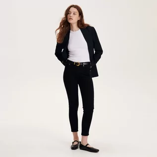 Spodnie damskie - Reserved - Jeansy slim ze średnim stanem - Czarny - grafika 1
