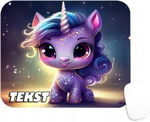 PODKŁADKA POD MYSZKĘ Z NADRUKIEM UNICORN JEDNOROŻEC PONY-TEKST -20X24 - Podkładki pod mysz - miniaturka - grafika 1