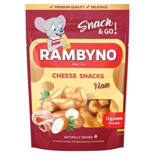 Rambyno Wędzona przekąska z sera topionego z szynką 75 g - Sery - miniaturka - grafika 1