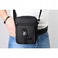 Torby męskie - Mała Saszetka Torba Na Ramię Listonoszka Męska Czarna Pako Jeans - miniaturka - grafika 1