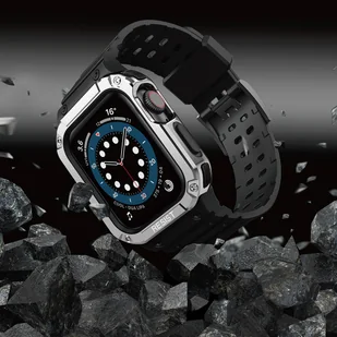 Protect Strap Band opaska z etui do Watch 7 / 6 / 5 / 4 / 3 / 2 / SE (41 / 40 / 38mm) obudowa pancerny pokrowiec na zegarek czarny - Etui i futerały do telefonów - miniaturka - grafika 6