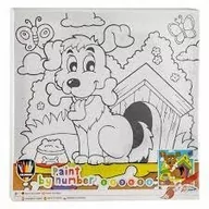 Masy plastyczne - Obraz do pomalowania na płótnie 30x30cm Pies - miniaturka - grafika 1