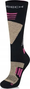 Brubeck BSK001/W Skarpety damskie Ski Force czarny/różowy S/36-38 - Skarpety termoaktywne - miniaturka - grafika 1