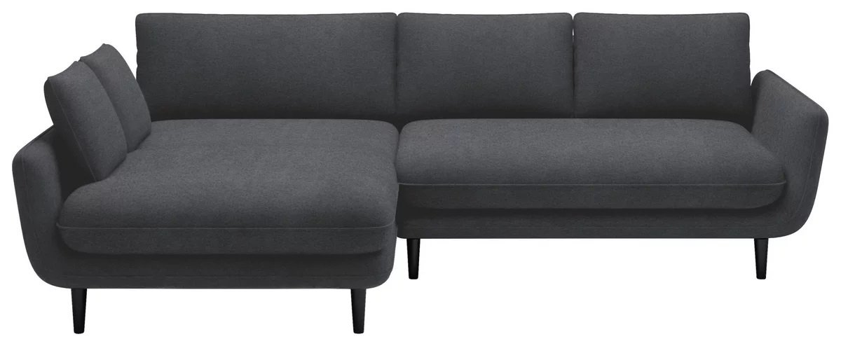 DOMO-HOME Narożnik z funkcją spania SOLANO - Elegancki skandynawski narożnik 260x167cm| Skrzynia na pościel i drewniane nóżki dla wygody i stylu Wysokiej jakości materiały Kolor szary Lewy
