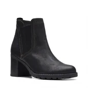 Botki damskie - Clarks Leda Up [black suede] - rozmiar 40 - miniaturka - grafika 1