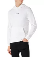 Bluzy męskie - Replay Męska bluza z kapturem M6277, biała, M - miniaturka - grafika 1