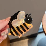 Ozdoby do włosów - TEMU Urocza spinka do włosów w kształcie pszczółki ozdobiona cyrkoniami, z łatwym i uroczym motywem owadziego, to błyszczący dodatek do włosów - miniaturka - grafika 1