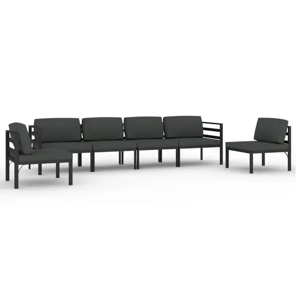 Aluminiowy zestaw wypoczynkowy modułowy do ogrodu antracytowy 70 x 70 x 64