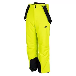 4F JUNIOR Chłopięce spodnie narciarskie Jspmn001 spodnie FNK, Canary Green, 128 cm, Zielony kanaryjski, 128 - Spodnie narciarskie - miniaturka - grafika 1