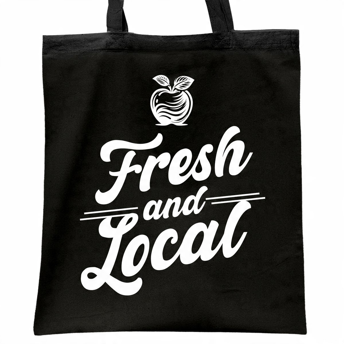Torba bawełniana czarna na zakupy Fresh And Local Lokalne Produkty