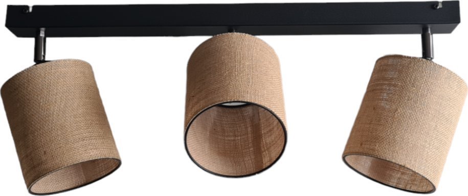 Lampa wisząca Solar Lampa wisząca żyrandol BOHO len 3 żarówki czarna regulowana