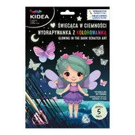 Zabawki kreatywne - DERFORM, wydrapywanka z kolorowanką magic świecąca w ciemności kidea - miniaturka - grafika 1