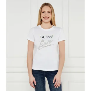 GUESS T-shirt Regular Fit - Koszulki i topy damskie - miniaturka - grafika 1