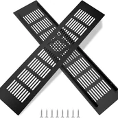 Kratki wentylacyjne - Kratka wentylacyjna, Kratka wentylacyjna aluminiowa do wentylacji szaf i pomieszczeń, 35x8cm, czarna, 2 sztuki - miniaturka - grafika 1