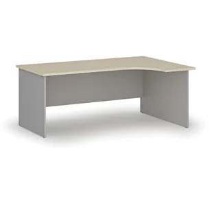 Biurko narożne PRIMO GRAY, 1800 x 1200 mm, prawe, szary/brzoza - Biurka - miniaturka - grafika 1