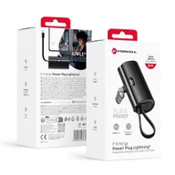 Powerbanki - FORCELL F-ENERGY Power Plug F5K3 powerbank 5 000mAh z wbudowanym złączem do Lightning 8-PIN PD 20W czarny - miniaturka - grafika 1