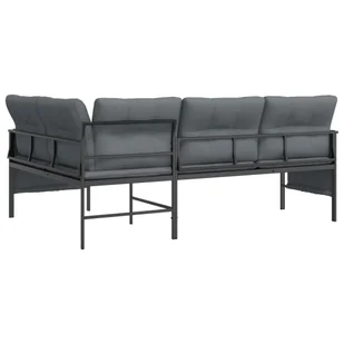 Ogrodowa sofa narożna, antracytowa, stal i textilene - Meble ogrodowe - miniaturka - grafika 6