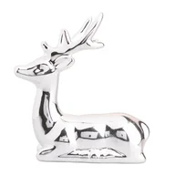 Ozdoby bożonarodzeniowe - Lumarko Lumarko Figurka Porcelanowa Renifer 13,5x7,5x14 Cm Srebrny 1701001207 Alt - miniaturka - grafika 1