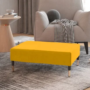 shumee shumee Podnóżek żółty 78x56x32 cm tapicerowany aksamitem - Pufy i podnóżki - miniaturka - grafika 1