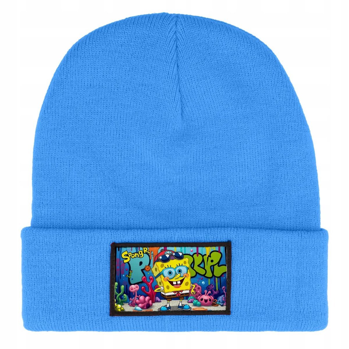 Czapka Zimowa Dziecięca SPONGEBOB RADOŚĆ Bajka Prezent Wzory Niebieska
