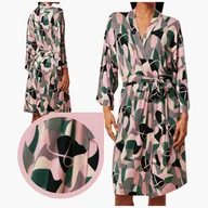 Szlafroki damskie - Szlafrok TRIUMPH Aura Spotlight Robe M023 kolorowy wygodny przewiewny 36/38 - miniaturka - grafika 1